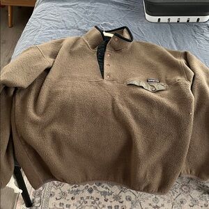 Patagonia Olive Green Fleece Snap Pullover